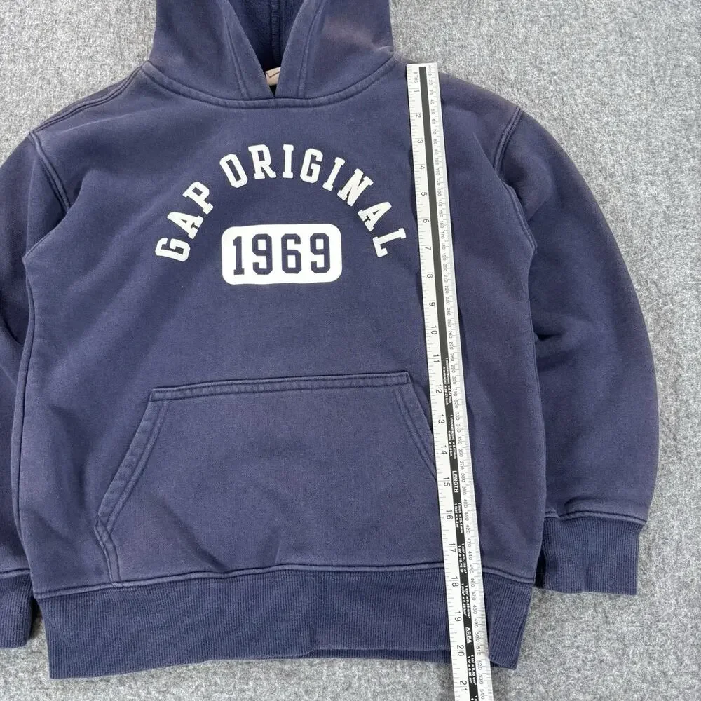 Gap Kids Original 1969 Hoodie Navy Blue Pullover Sweatshirt Fleece Youth Large
